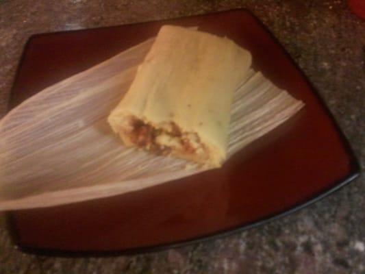 One of our newest creations, Chorizo Tamales!  You will need to call ahead for these special-order tamales.  Delicious!