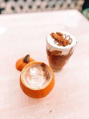 Pumpkin Spice Latte & Pumpkin Cookie Cold Brew Latte