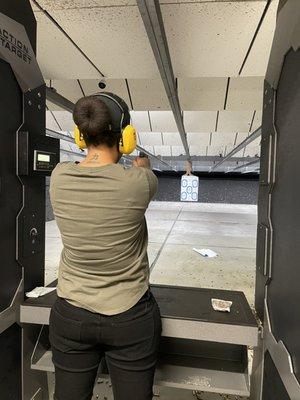 Firing Glock 19 Gen 7 at their indoor range.