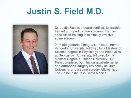 Dr. Justin Field's background!