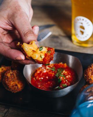 Kimchi Mac & Cheese Bites