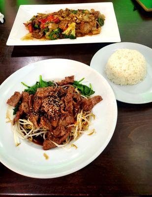 Mongolian beef and Pad See ew