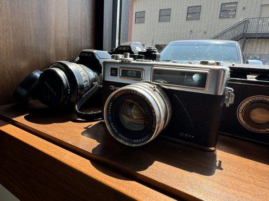 Lots of cool old cameras on display