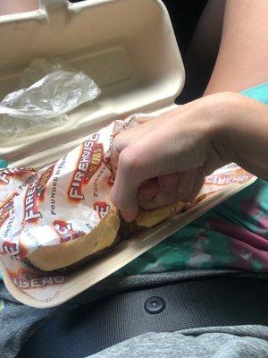 Me punching my garbage sandwich