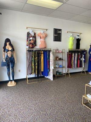 Inside of luxury Fashions boutique.