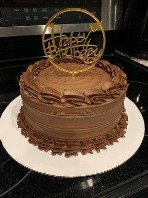 Yellow cake and chocolate icing custom made for my husband