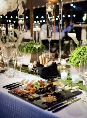 Individual Charcuterie Board for each guest at this Miami Beach Botanical Garden Wedding