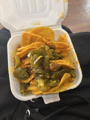 chilli Nachos with peppers