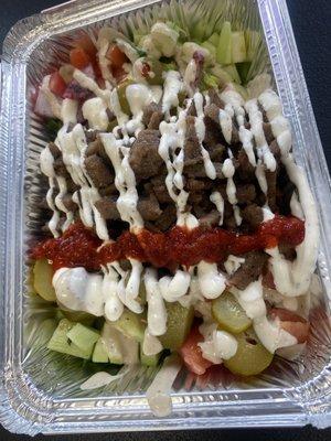 Gyro over salad