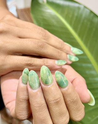 Jade marble nail design- @Bilancia Nail Spa