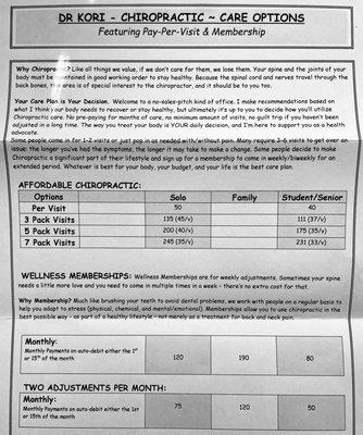 Reasonable pricing care options