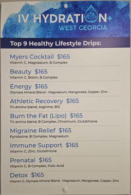 Prices for IV Hydration therapy