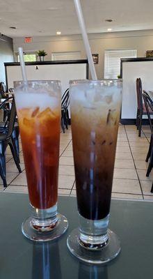 Thai tea and Thai iced coffee