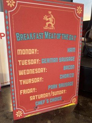 Breakfast Burrito meat menu