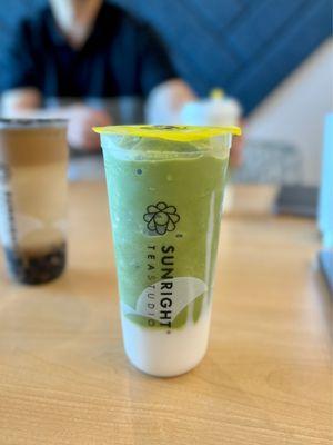 Matcha frostie with mochi