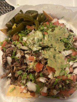 Carne Asada Nachos with everything