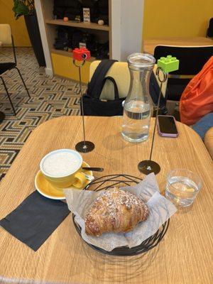 Chai latte and almond croissant