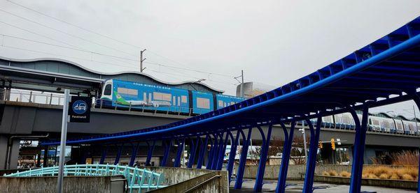 Taking the rail from Angle Lake Station to go to Pike Place Market and Lumen Field.