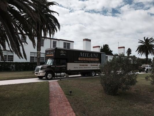 One of our trucks at a clients home