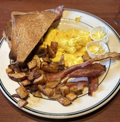 Scrambled Egg Breakfast with bacon