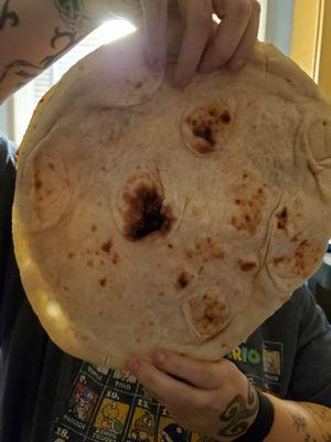 enormous piece of pita bread