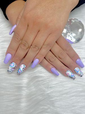 Gel x with design by Lynn