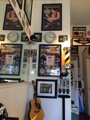 Cool sports and music memorabilia...the perfect guys place!