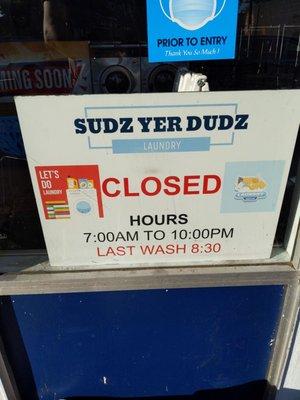 Posted store hours