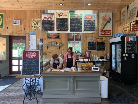 The menu and counter