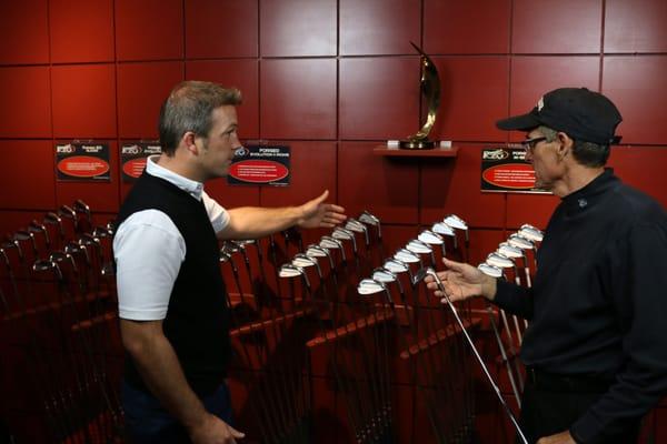 KZG Performance Center - showing a customer a broad range of Irons