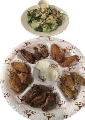 Big order Wings with Caesar salad