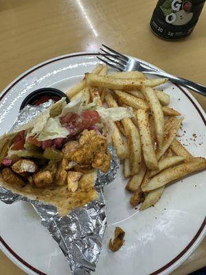 Chicken Shawarma with Aleppo pepper spiced fries.