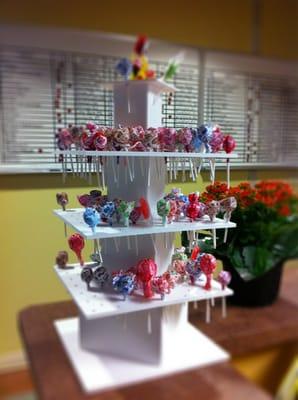 Lollipops at the front desk.