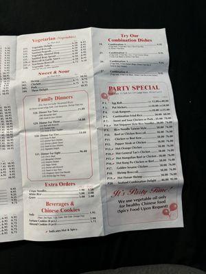 Updated menu