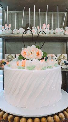 Bunny & Flower Theme Cake