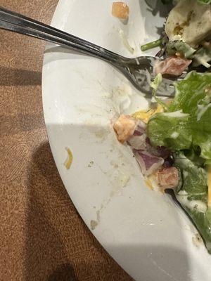 Dirty marks on salad plate