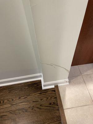 The floor and baseboard