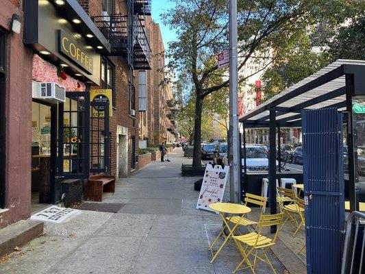 Entrance and outdoor seating area