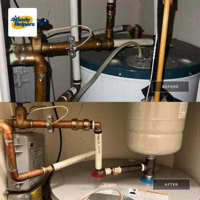 Installed a water heater thermal expansion tank