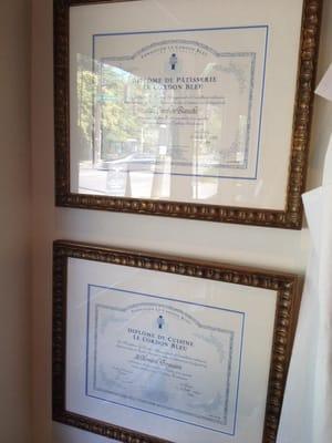 Diplomas from Paris.