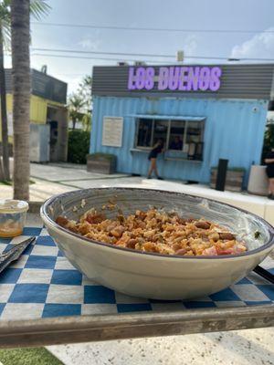 Chicken tinga burrito bowl