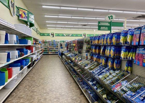 An aisle of cleaning products