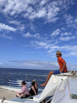 Snorkel pro keeping an eye out for whales