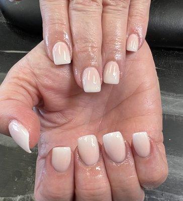 Pink and white ombré