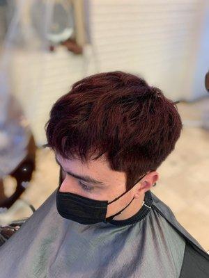 Men's haircut and color by sunny