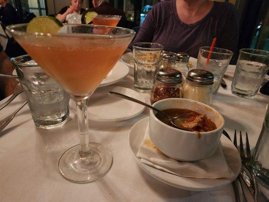 Cosmo and pork/lentil soup