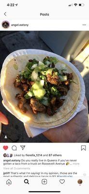 Taco de bistec, follow my Instagram to see the rest of my food pics