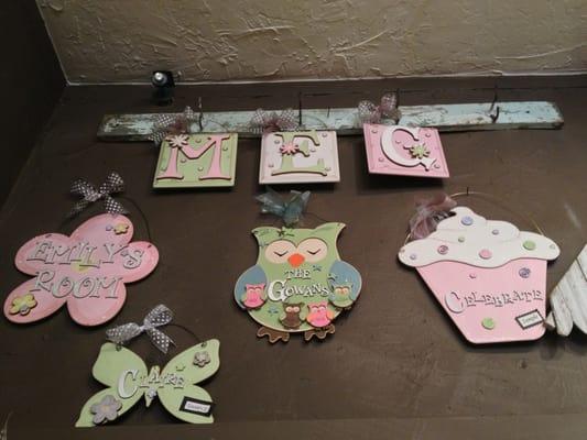 Large signs mounted up high. I love that family of owls. :)