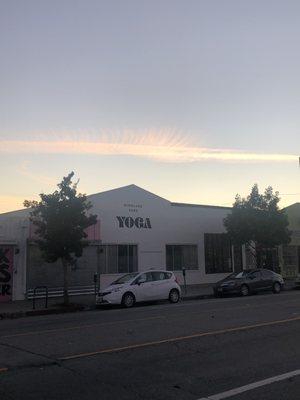 Golden hour over Highland Park Yoga