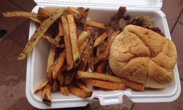 Combo: brisket sandwich w/fries.